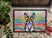 Boston Terrier Hippie Dawg Doormat Front Door Mat Indoor Outdoor Rugs For Entryway, Non Slip Washable Low Pile, 24H X 36W_maomaolike.com