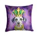 Dalmatian King Of Mardi Gras Throw Pillow Machine Washable, Indoor Outdoor Decorative Pillow For Couch, Bed Or Patio, 18Hx18W_maomaolike.com