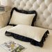 2025 New Skirt Three-Piece Set Kapok Crinkle Gauze French Double Layer Lace Princess Style Quilted Bed Sheet Single Piece Autumn_maomaolike.com