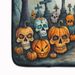 Calaveras Sugar Skulls Spooky Halloween Memory Foam Kitchen Mat Machine Washable Anti-Fatigue Mat Cushion Comfort Bath Mat Or Kitchen Rug_maomaolike.com