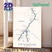 Grand Canyon Rim To Rim Trail Map Painting Poster, Minimalist Clear Trail Map Poster, Detailed Hiking Route Layout, Practical Reference For Hikers_maomaolike.com