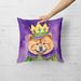 Chow Chow King Of Mardi Gras Throw Pillow Machine Washable, Indoor Outdoor Decorative Pillow For Couch, Bed Or Patio, 18Hx18W_maomaolike.com