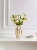 1PC Ceramic Vase With Petal Mouth And Gold Striped Design_maomaolike.com