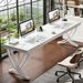 Two Person Desk Industrial Double Computer Desk With Metal Frame_maomaolike.com