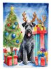 Kerry Blue Terrier Christmas Reindeer House Flag Large Porch Sleeve Pole Decorative Outside Yard Banner Artwork Wall Hanging, Polyester, House Size, Multicolor_maomaolike.com