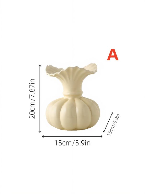 1pc French Creative Cream Style Ins Nordic Design Ceramic Vase Can Be Filled With Water, Flower Arrangement Vase, Multi-scene Ornament Decoration Vase_maomaolike.com