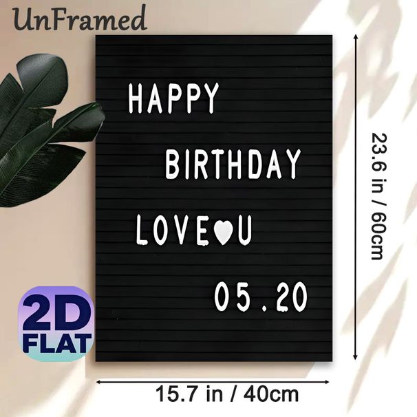 Birthday Love Themed Painting Poster, Minimalist Black & White Text Art Poster, Warm Heartfelt Birthday Message, Ideal For Birthday Celebrations And_maomaolike.com