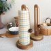 Rack For Bags, Paper Towel Holder, Cloth Kitchen Vertical Storage Rack, Roll Paper, Solid Wood, No-Drill Lazy_maomaolike.com