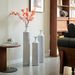 Floor Metal Vases Decorated White Metal Vases Set Of 3 Gorgeous Home Decoration Large Glazed Metal Vases 24in/28.7in/33.5in Height_maomaolike.com