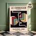 Architectural Abstract Painting Poster, Vintage Bold Color-block Geometric Art Poster, Retro Artistic Wall Decor Ideal For Living Room, Office, Modern_maomaolike.com