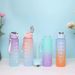 Gradient Frosted Water Bottle With Time Marker & Straw - Leakproof BPA-Free Sports Bottle For Hydration Tracking_maomaolike.com