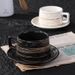 Ceramic Coffee Cup Underglaze Color Relief Cup And Plate Set_maomaolike.com