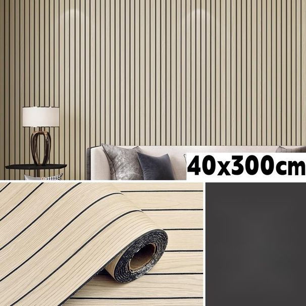 40cmx300cm Create A Warm & Modern Bedroom – Self-adhesive Wood Slat Wall Panels | Clean Design, Effortless Upgrade_maomaolike.com
