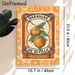 Orange Themed Painting Poster, Vintage Retro Label Style Citrus Poster, Vibrant Nostalgic Orange Branch Design, Ideal For Kitchen And Dining Room_maomaolike.com