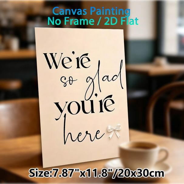 Welcome Quote Painting Poster, Elegant Mixed-font Calligraphic Text With Delicate Bow Accent Poster, Warm Welcoming Decor, Ideal For Entryway, Living_maomaolike.com