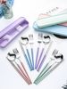 304 Stainless Steel Portable Cutlery Set 2/3Pcs Spoon Fork Chopsticks With Case For Travel Camping And Outdoor Dining Sturdy_maomaolike.com