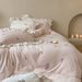 Wholesale Korean Style Princess Lace Milk Velvet Double-Sided Coral Fleece Thickened Warm Flannel Four-Piece Set_maomaolike.com