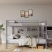 Full Over Full Bunk Bed, Heavy Duty Metal Bunk Bed Frame With Built-in Ladder And Safety Guard Rail, Low Metal Bunk Bed Frame For Kids, No Boxspring Required, For Small Spaces,Gray_maomaolike.com
