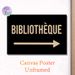 French Bibliothèque Themed Painting Poster, Minimalist Typography With Arrow Poster, Clear Directional Guide, Ideal For Home Library And Study Room_maomaolike.com
