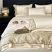 Luxurious High-end Washed Silk Four-piece Set Summer, Featuring A Cool Refreshing Feel, Including Duvet Cover, Fitted Sheet, And B_maomaolike.com