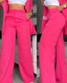 Women's Clothing Elegant Floral Sleeveless Suit Jacket + Lace Up Casual Trousers Suit_maomaolike.com