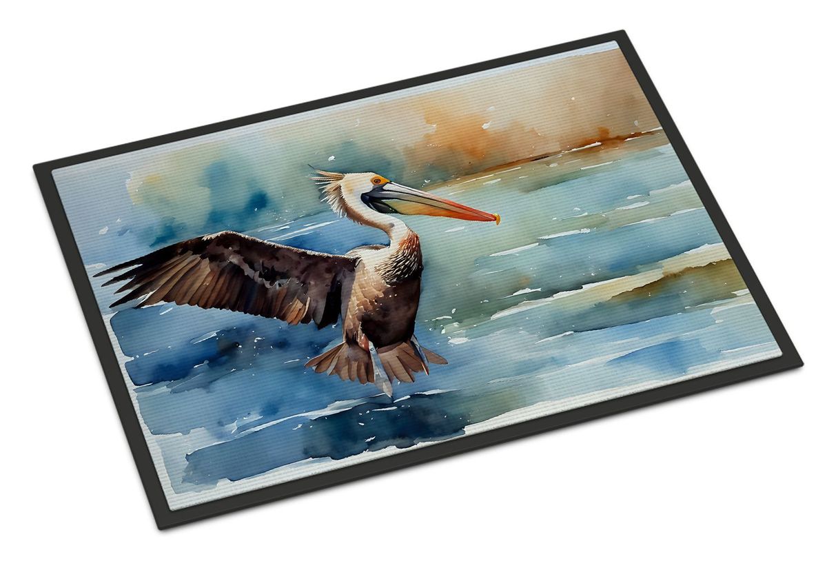 Pelican Doormat Front Door Mat Indoor Outdoor Rugs For Entryway, Non Slip Washable Low Pile, 24H X 36W_maomaolike.com