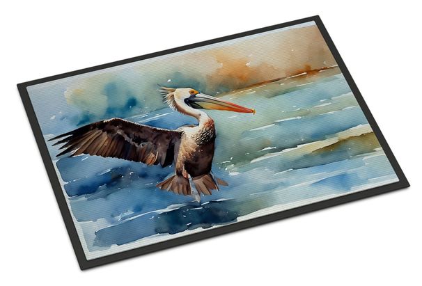 Pelican Doormat Front Door Mat Indoor Outdoor Rugs For Entryway, Non Slip Washable Low Pile, 24H X 36W_maomaolike.com