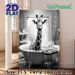Giraffe Bathtub Themed Painting Poster, Monochrome Whimsical Animal Scene Poster, Playful Humorous Design, Ideal Wall Decor For Bathroom And Living_maomaolike.com