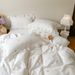 Wholesale INS French Country Style Soft Wrinkled Double Layer Gauze 4-Piece Ruffled Pure Cotton Floral Four-Piece Set_maomaolike.com