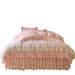 Thickened Warm Milk Velvet Quilted Skirt Single Piece Coral Fleece Bed Cover Three-Piece Set Non-Slip Winter Princess Style_maomaolike.com