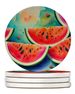 Colorful Watermelons Large Sandstone Coasters Pack Of 4 Absorbent Round Coasters Decor Gifts For Men Or Women, 4 In, Multicolor_maomaolike.com