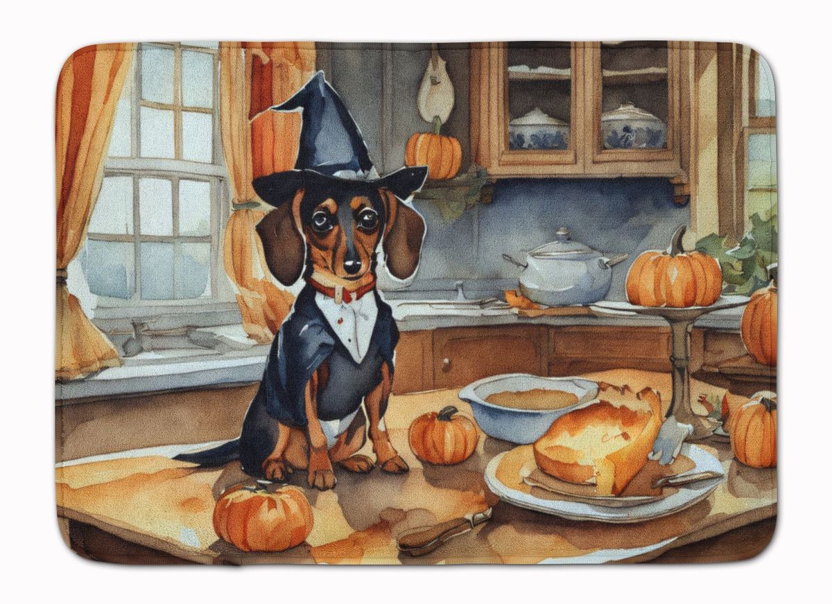 Dachshund Fall Kitchen Pumpkins Memory Foam Kitchen Mat Machine Washable Anti-Fatigue Mat Cushion Comfort Bath Mat Or Kitchen Rug_maomaolike.com