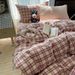 Wholesale INS Japanese Mixed Color Pure All-Cotton Simple Nordic Style Washed Cotton Plaid Four-Piece Set_maomaolike.com