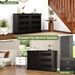 Chest Of Drawers For Bedroom, Modern 5/6/7 Drawer Dresser, Storage Dresser For Clothes, Wood Dresser With Ring Handles For Bedroom, Black, Large Drawer Chest For Bedroom, Living Room, Hallway_maomaolike.com
