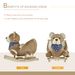 Baby Rocking Horse With Lullaby, Ride On Horse, Bear Themed Plush Animal Rocker With Pedals For Ages 18-36 Months, Easy To Assemble_maomaolike.com