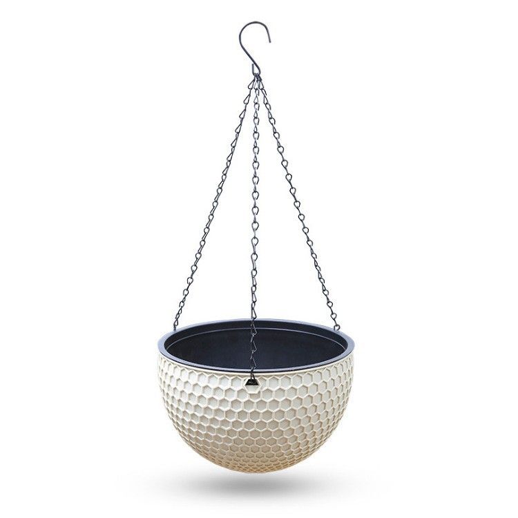 Garden Supplies Rattan Plastic Hanging Basket Pot Succulent Green Plant Hanging Pot Self Absorbent Hydroponic Hanging Plant Pot Honeycomb Flower Pot_maomaolike.com