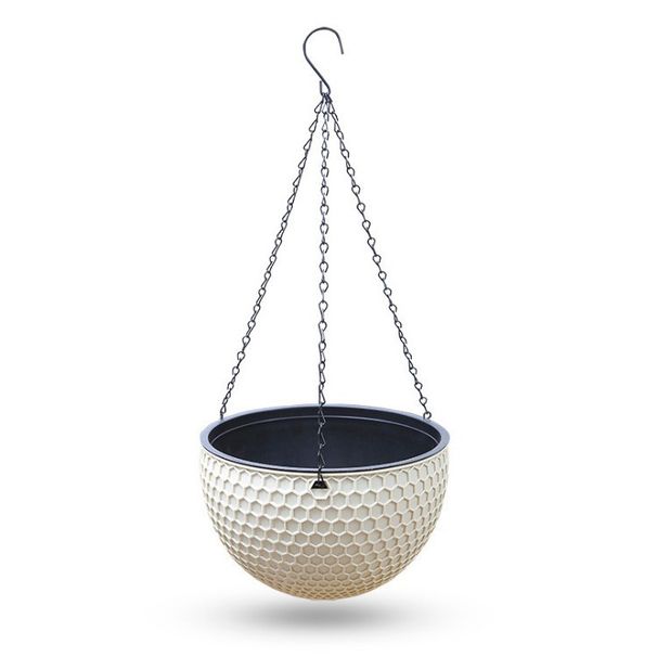 Garden Supplies Rattan Plastic Hanging Basket Pot Succulent Green Plant Hanging Pot Self Absorbent Hydroponic Hanging Plant Pot Honeycomb Flower Pot_maomaolike.com