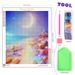 PhotoCustom Diy Round Diamond Painting Beautiful Seaside Beach Scenery Full Square Diamond Embroidery Personalized Gift_maomaolike.com