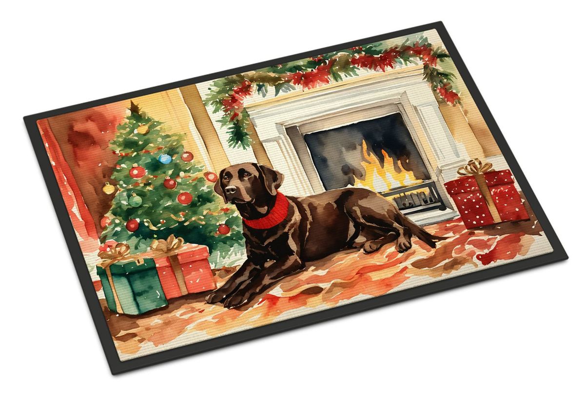 Labrador Retriever Cozy Christmas Doormat Front Door Mat Indoor Outdoor Rugs For Entryway, Non Slip Washable Low Pile, 24H X 36W_maomaolike.com