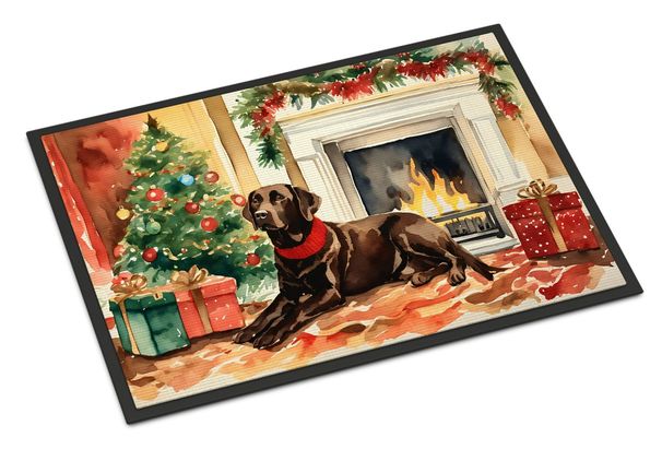 Labrador Retriever Cozy Christmas Doormat Front Door Mat Indoor Outdoor Rugs For Entryway, Non Slip Washable Low Pile, 24H X 36W_maomaolike.com