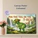 Pin The Tail On The T-Rex Themed Painting Poster, Vibrant Watercolor Prehistoric Scene With Blindfolded T-Rex Poster, Interactive Party Game Decor_maomaolike.com