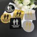 10×10cm Toilet Double-layer Acrylic Restroom Sign Mirror Sticker, Home Decoration Bedroom Wall Sticker_maomaolike.com