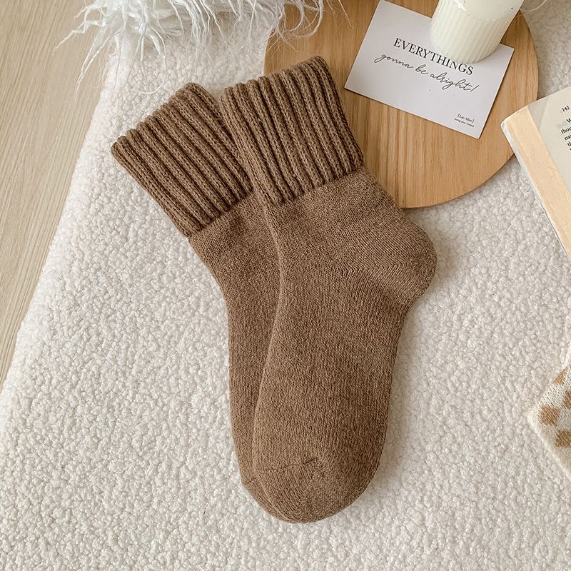 Unisex Wool Socks Women's Mid-tube Socks With Thick Loops And Fluffy Snow Socks Warm Cashmere Socks_maomaolike.com