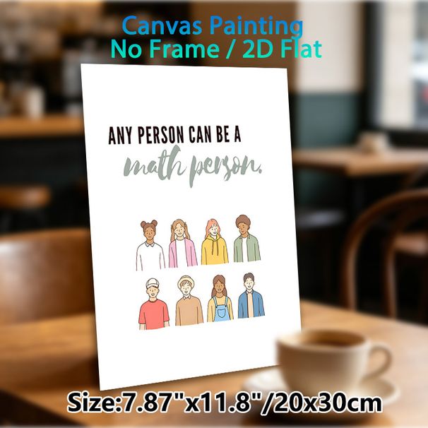 Math Inspirational Painting Poster, Warm Cartoon-style Diverse Figures Poster, Motivational Quote To Encourage Math Learning, Ideal For Classroom And_maomaolike.com