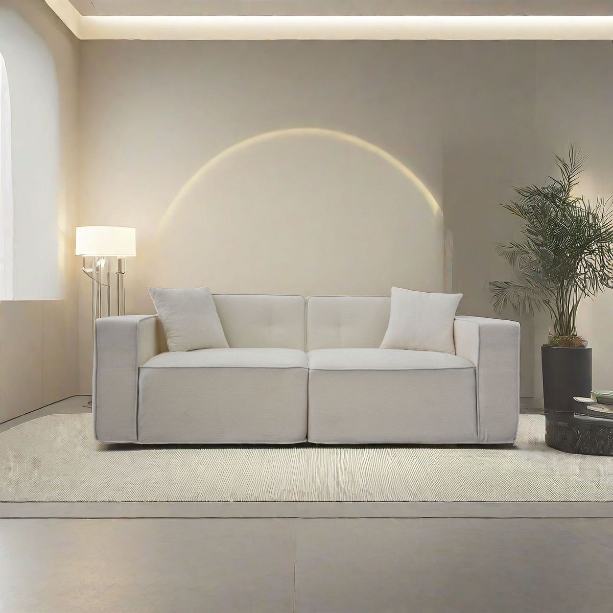 Full Foam Compression Sofa, Modern Sofa Couch, 2-3 Seat Mid Century Indoor Couch, Exquisite Upholstered Loveseat For Living Room,Bedroom,Apartment_maomaolike.com