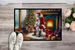 Samoyed And Santa Claus Doormat Front Door Mat Indoor Outdoor Rugs For Entryway, Non Slip Washable Low Pile, 24H X 36W_maomaolike.com