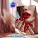 Red Lip & Nail Glam Painting Poster, Glossy Elegant Close-up Of Matching Red Lips And Manicure Poster, Stylish Glamorous Decor Suitable For Beauty_maomaolike.com