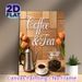 Coffee & Tea Themed Painting Poster, Warm-toned Rustic Cozy Scene Poster, Inviting Design With Coffee Pot, Tea Jar And Orange Tulips, Ideal For_maomaolike.com