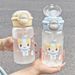 500ML Cute Cat Bottle With Lid Simple Straw Portable Plastic Cup For Kids Outdoor School Travel Drinking Water Bottles_maomaolike.com
