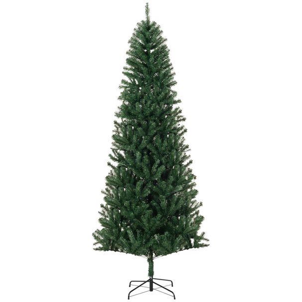 8' Tall Unlit Slim Fir Artificial Christmas Tree With Realistic Branches, And 1168 Tips, Green_maomaolike.com